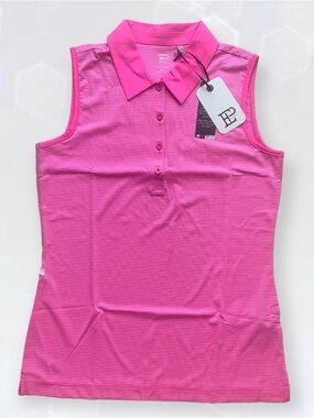 EP New York Golf Pink Sleeveless Polo Tank Top